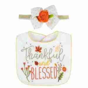 Baby Essentials Thankful Blessed Bib & Headband Set